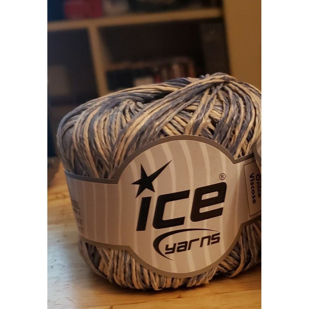 NEW 100% 1 sk 50gr Viscose summer yarn blue, cream
